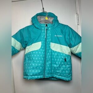 Columbia | Toddler Girls Puffer Jacket | Size 3T Teal Winter Coat Hooded Zip Up